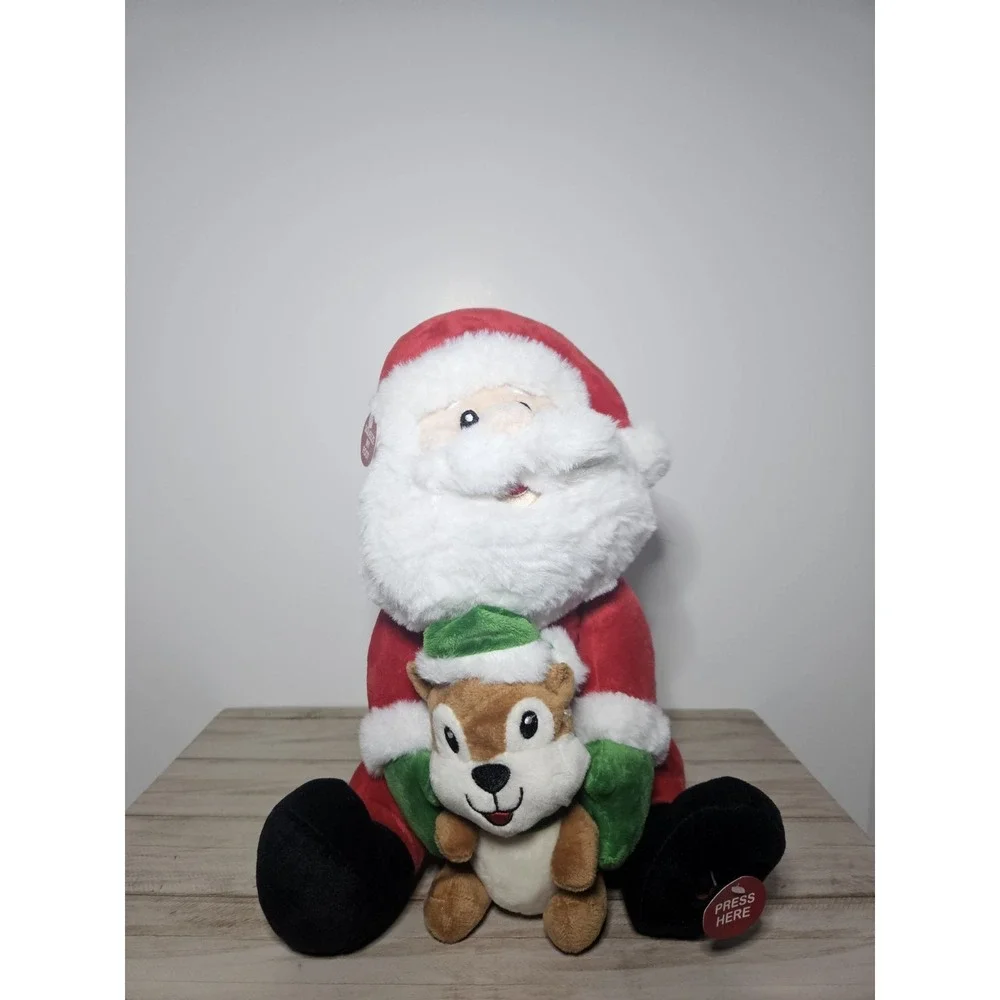 Cuddle Barn Chip n Claus Animated Christmas Santa Chipmunk Plush Musical Dancing